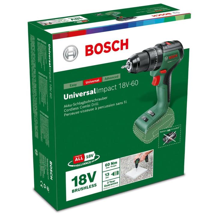 Bosch UniversalImpact-60 18V accuboormachine met klopfunctie, Doe-het-zelf en Verbouw, Gereedschap | Boormachines, Nieuw