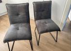 Twee grijze eetkamerstoelen, Huis en Inrichting, Ophalen, Twee, Zo goed als nieuw, Stof