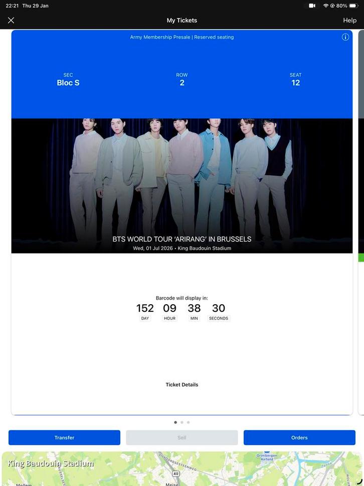 2 BTS TICKETS BRUSSEL NIET SAMEN, Tickets en Kaartjes, Concerten | Pop, Twee personen, Juli
