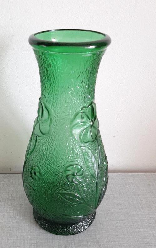 Prachtige vaas, groen glas, Constantin Parijs, bloem motief, Huis en Inrichting, Woonaccessoires | Vazen, Zo goed als nieuw, Groen