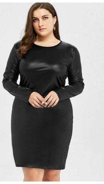 R44 kunstleren jurk, stretch stof, maat 3XL................. beschikbaar voor biedingen