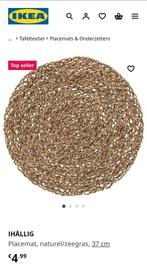 Ikea ihallig placemat 4 stuks placemats zeegras rond ronde, 50 tot 100 cm, Rond, Zo goed als nieuw, 50 tot 100 cm