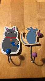 Haakjes kinderkamer kat en muis nieuw, Huis en Inrichting, Woonaccessoires | Kapstokken, Wandkapstok, Ophalen of Verzenden, Zo goed als nieuw