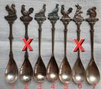 lepeltjes eekhoorn haan duif dierenbescherming, Ophalen of Verzenden, Gebruikt, Overige materialen, Los bestek