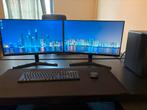 HP Desktop PC compleet met Dubbele Monitor, Computers en Software, Desktop Pc's, Ophalen, 8 GB, Zo goed als nieuw, Gaming
