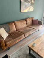 Gratis Bruine Leren 3-Zits Bank, Ophalen, Gebruikt, Driepersoons, Rechte bank