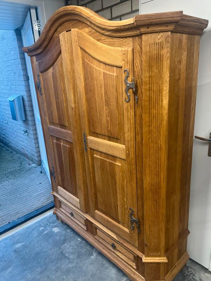 Antiek Massief Eiken Toogkast, Huis en Inrichting, Kasten | Kledingkasten, Gebruikt, 150 tot 200 cm, 100 tot 150 cm, 50 tot 75 cm
