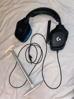 Logitech headset met headsetsteun, Gebruikt, Logitech, Ophalen of Verzenden, Over-ear