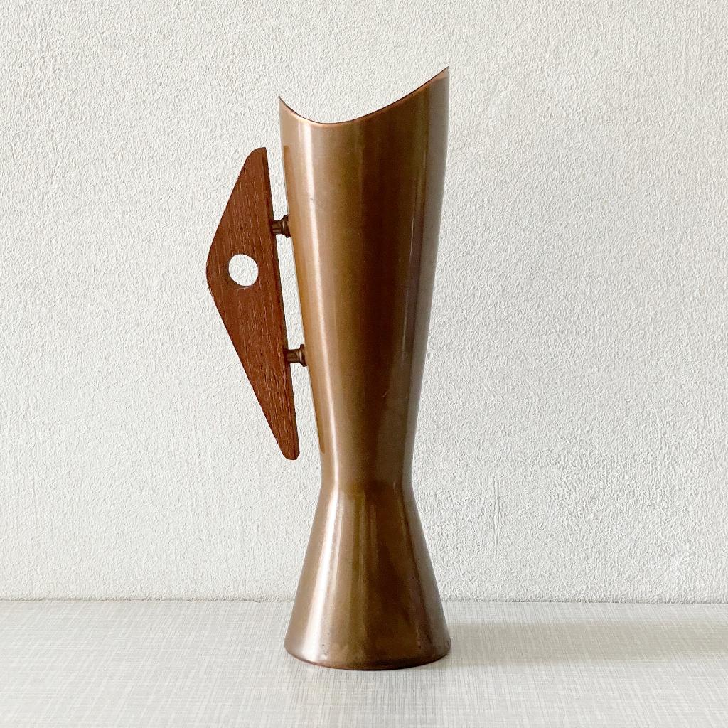 Dahlmann Denmark vintage VAAS koper teak MidCentury Design, Antiek en Kunst, Antiek | Koper en Brons, Koper, Ophalen of Verzenden