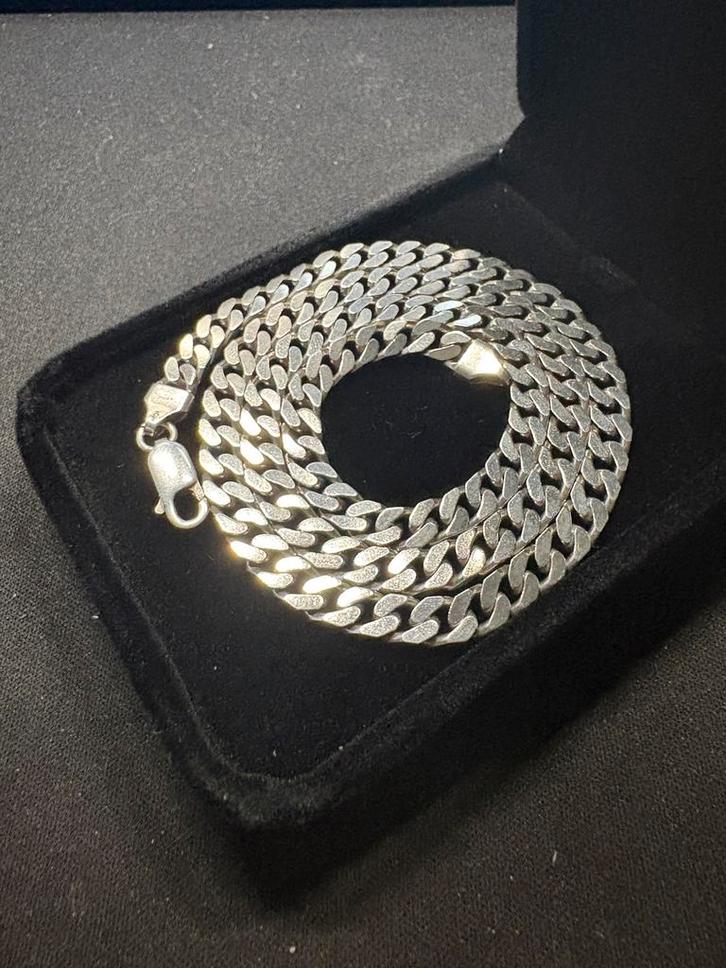 Zilveren ketting cubanlink (925), Sieraden, Tassen en Uiterlijk, Kettingen, Zo goed als nieuw, Zilver, Ophalen of Verzenden