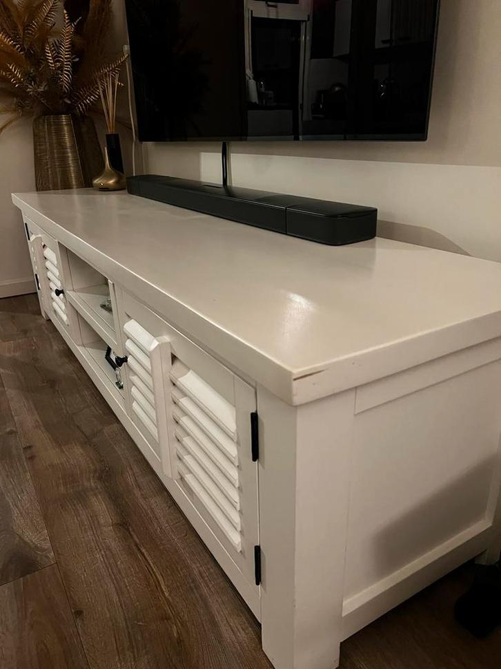 Riviera Maison TV-meubel massief hout, z.g.a.n., Huis en Inrichting, Kasten | Televisiemeubels, Zo goed als nieuw, Minder dan 100 cm