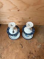 Delfts Blauwe Kandelaren Set, Ophalen, Overige materialen, Wit, Zo goed als nieuw