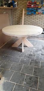 Mooie steigerhouten ronde tafel met dubbele x poot, Ophalen, Nieuw, Rond, Hout