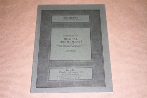 Sotheby's catalogus - Muziekinstrumenten violen ed 1980, Boeken, Muziek, Zo goed als nieuw, Ophalen of Verzenden