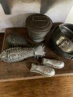 Brocante oude vis bakvormen/ poffert / springvorm, Antiek en Kunst, Ophalen of Verzenden