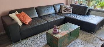 Grote echt leren hoekbank (van Piet Klerkx) beschikbaar voor biedingen