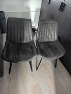 4 Grijze eettafel stoelen, Ophalen, Gebruikt, Grijs
