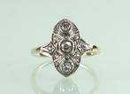 Antieke goud platina Art Deco ring diamant, Sieraden, Tassen en Uiterlijk, Antieke sieraden, Ophalen of Verzenden, Goud, Ring