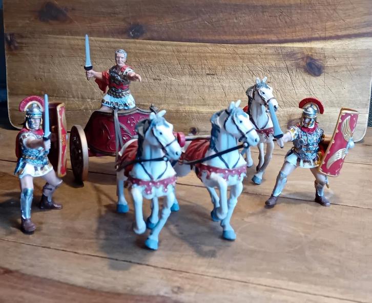 Zeldzame Papo Prestige Romeinse Strijdwagen met Soldaten, Verzamelen, Speelgoed, Ophalen of Verzenden