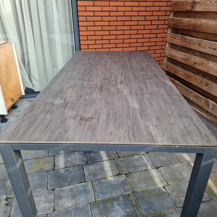 Hartman Tuinmeubelset - 6 Stoelen, Kruk & Tafel, Tuin en Terras, Tuintafels, Gebruikt, Rechthoekig, Metaal, Ophalen