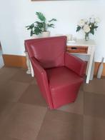 Set van 4 rood lederen stoelen (GOOSENS EXCELLENT BONO), Huis en Inrichting, Stoelen, Ophalen, Leer, Zo goed als nieuw, Modern