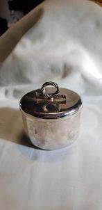 antiek verzilverde dekselpotje 9 cm, Verzenden