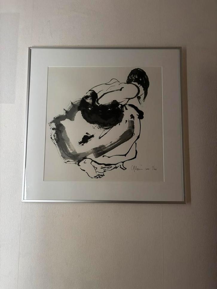 Marie José Leenders - Litho Zeefdruk - Ingelijst, Antiek en Kunst, Kunst | Tekeningen en Foto's, Ophalen
