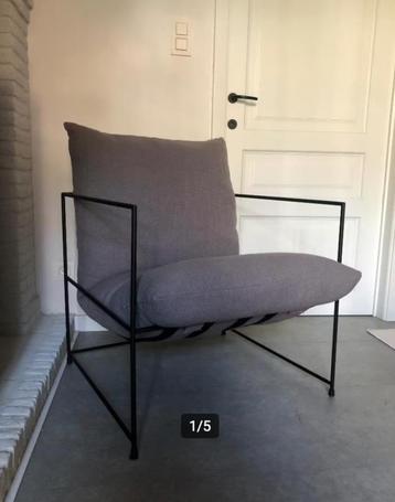 westwing Wayne armchair grey metal modern fauteuil beschikbaar voor biedingen