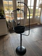 Mooie zwarte vogelkooi met toebehoren, Ophalen of Verzenden, Gebruikt