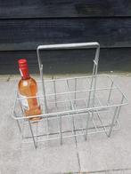Draadstalen 8-vaks Flessendrager Brocante/Vintage jaren 70, Gebruikt, 5 tot 15 flessen, Ophalen of Verzenden, Metaal