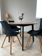 JEGIND Eettafel JEGIND Ø105 naturel eiken/zwart JYSK, Ophalen, Rond, Zo goed als nieuw, Vier personen