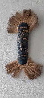 Afrikaans Houten Masker met Zeegras, Ophalen of Verzenden