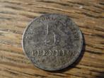 Oorlogsmunt WW1 5 Pfennig 1918, Wilhelm II, Berlijn #600, Verzenden, Duitsland, Losse munt, Zilver