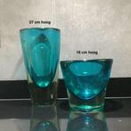 2 Szin handblow vazen, Huis en Inrichting, Woonaccessoires | Vazen, Ophalen, Blauw, Minder dan 50 cm, Glas