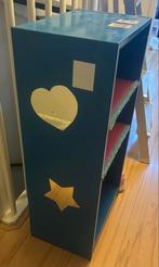 Blauw/roze kinderkamer kastje met stickers, Huis en Inrichting, Kasten | Lockerkasten, Ophalen, Gebruikt, 41x28x83cm