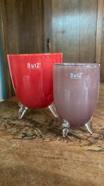 Set van 2 Dutz Evita vazen vaas op pootjes, Huis en Inrichting, Woonaccessoires | Vazen, Minder dan 50 cm, Glas, Ophalen of Verzenden