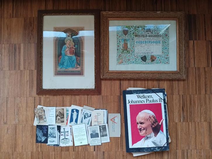 Verzameling religie: prenten, Paus Johannes II, bidprentjes, Verzamelen, Religie, Zo goed als nieuw, Christendom | Katholiek, Kaart of Prent