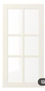 GEZOCHT: Bodbyn vitrine deur 80x40 beige/wit met scharnieren, Huis en Inrichting, Gebruikt, Beige, Minder dan 25 cm, 50 tot 100 cm