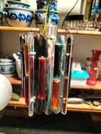 2 Vintage Hanglamp met Kleurrijke plexiglas Accenten, Huis en Inrichting, Lampen | Hanglampen, Gebruikt, Ophalen of Verzenden