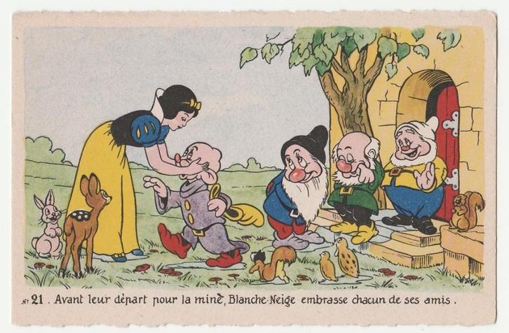 Disney.  Sneeuwwitje., Verzamelen, Ansichtkaarten | Themakaarten, Ongelopen, 1940 tot 1960, Overige thema's, Verzenden