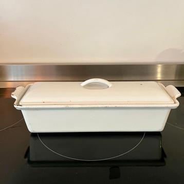 Vintage Le Creuset Patévorm - Wit Emaille Gietijzer beschikbaar voor biedingen