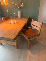 Scandinavisch Houten Eettafel met 4 Stoelen "Friis & Moltke", Huis en Inrichting, Ophalen, Gebruikt, 100 tot 150 cm, Eikenhout