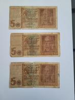 WWII  1942 , 9 bankbiljetten van 5 reichsmark  met kruis., Postzegels en Munten, Bankbiljetten | Europa | Niet-Eurobiljetten, Ophalen of Verzenden