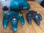 Nintendo 64 Ice Blue Clear + 2 Controllers + 16 Games, Ophalen of Verzenden, Gebruikt, Met 2 controllers, Met games