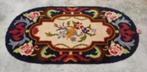 Vintage handgemaakt Smyrna tapijt ovaal paars wol 91x177cm, 50 tot 100 cm, Overige kleuren, 150 tot 200 cm, Gebruikt