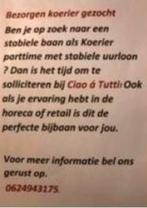 Auto koerier gezocht., 33 - 40 uur, Overige niveaus, Overige vormen