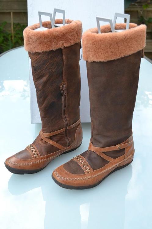 Dick Boons laarzen model model moccasin, Kleding | Dames, Schoenen, Nieuw, Hoge laarzen, Bruin, Ophalen of Verzenden
