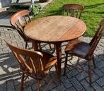 Antieke Engelse 19 eeuw ronde tafel klaptafel, hangoor tafel, Ophalen