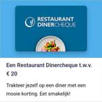 6 x 20 euro korting cadeaubon van Dinercheque, Tickets en Kaartjes, Drie personen of meer, Kortingsbon, Overige typen