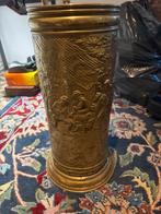 Antieke messing paraplubak met reliëf, Antiek en Kunst, Antiek | Koper en Brons, Ophalen of Verzenden, Brons